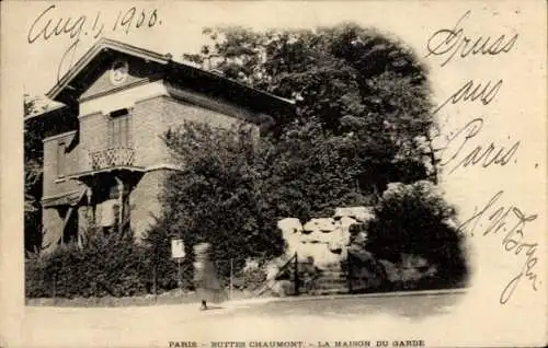 Ak Paris XIX. Buttes Chaumont, Haus der Garde