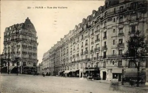 Ak Paris 13., Rue des Wallens