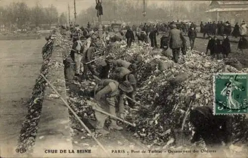 Ak Paris 13., Tolbiac-Brücke, Mülldeponie