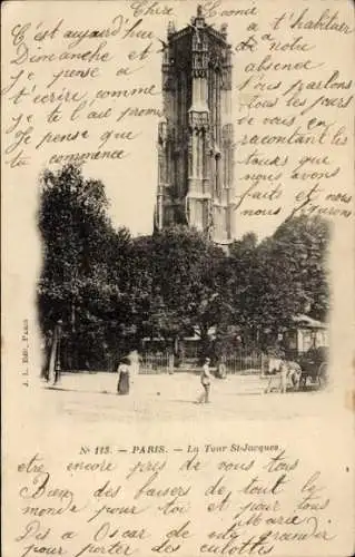Ak Paris XIV Observatorium, St-Jacques-Turm
