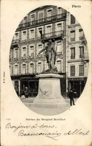 Ak Paris 13., Statue von Sergeant Bobillot