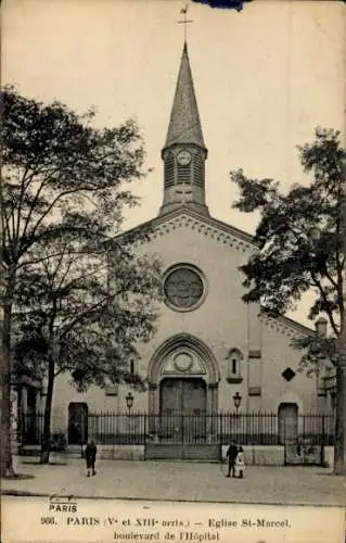Ak Paris 13., St-Marcel-Kirche, Boulevard de l’Hopital