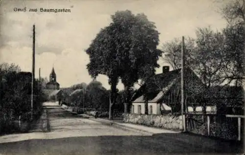 Ak Braszowice Baumgarten Schlesien, Straßenpartie