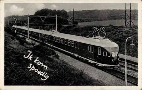 Ak Niederländische Eisenbahn, Lokomotive, Bahnschienen