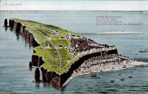 Ak Nordseeinsel Helgoland, Gesamtansicht