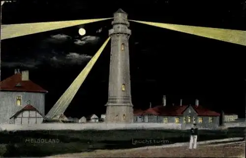 Ak Nordseeinsel Helgoland, Leuchtturm in Betrieb