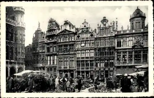 Ak Brügge Brügge Flandern Westflandern, Markt und Bloemenmarkt