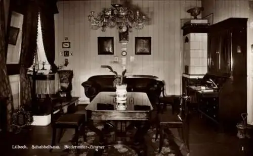Ak Hansestadt Lübeck, Schabbelhaus, Biedermeier-Zimmer