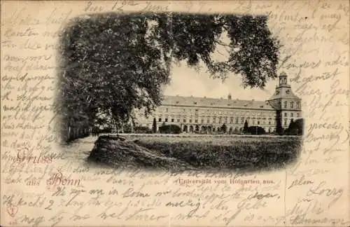 Ak Bonn am Rhein, Universität, Blick vom Hofgarten