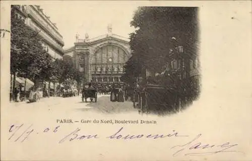 Ak Paris X, Gare du Nord, Boulevard Denain