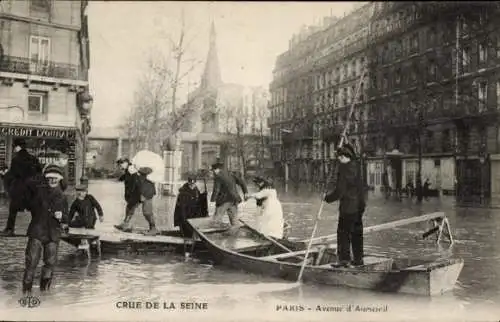 Ak Paris XII, Avenue d'Aumesril, Überschwemmung der Seine