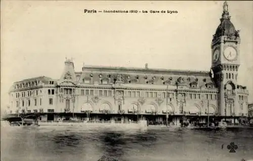 Ak Paris XII, Gare de Lyon, Überschwemmungen 1910