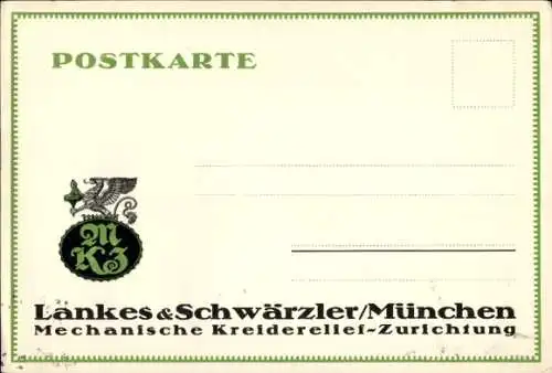Ak München, Lankes und Schwärzler, Mechanische Kreiderelief-Zurichtung