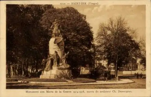 Ak Saint Dié des Vosges, Kriegerdenkmal 1914-1918