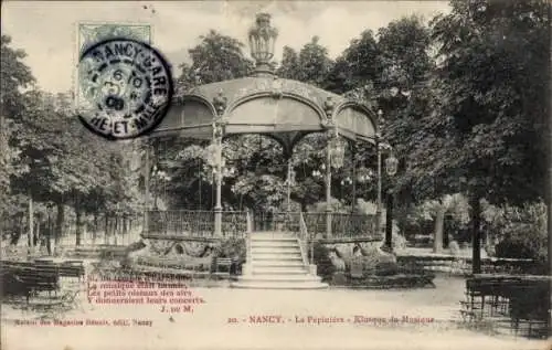 Ak Nancy Meurthe et Moselle, Le Pepiniere, Kiosque de Musique