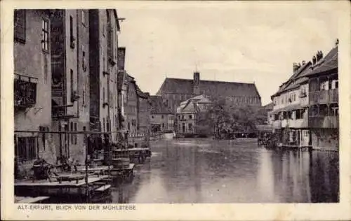 Ak Erfurt in Thüringen, Alt-Erfurt, Teilansicht, Blick von der Mühlstege