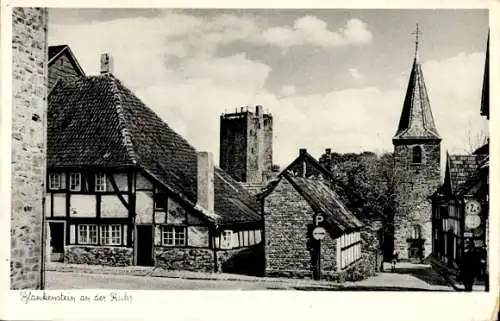 Ak Blankenstein an der Ruhr Hattingen, Ortspartie mit Burgturm und Kirchturm