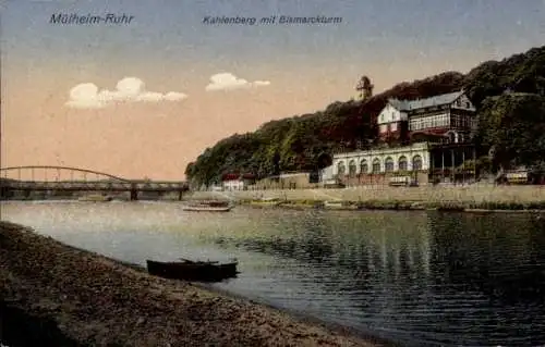Ak Mülheim an der Ruhr Westfalen, Kahlenberg mit Bismarckturm