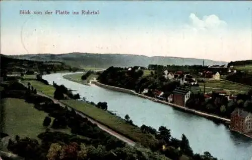 Ak Essen im Ruhrgebiet, Blick von der Platte ins Ruhrtal