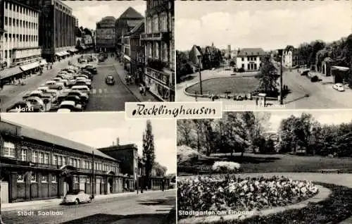 Ak Recklinghausen im Ruhrgebiet, Lohtor, Ehrenmal, Städt. Saalbau, Stadtgarten am Eingang