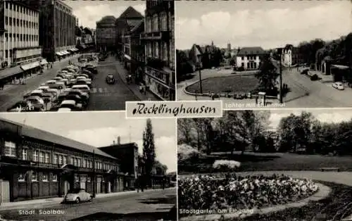 Ak Recklinghausen im Ruhrgebiet, Lohtor, Ehrenmal, Städt. Saalbau, Stadtgarten am Eingang
