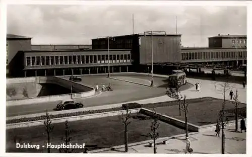 Ak Duisburg im Ruhrgebiet, Hauptbahnhof, Straßenseite