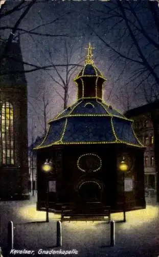 Ak Kevelaer am Niederrhein, Gnadenkapelle, Dämmerung
