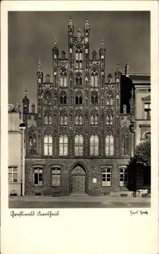 Ak Hansestadt Greifswald, Kreishaus, Giebelhaus