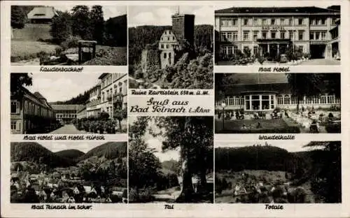 Ak Bad Teinach Zavelstein im Schwarzwald, Laudenbachhof, Bad Hotel, Hotel Hirsch, Ruine Zavelstein