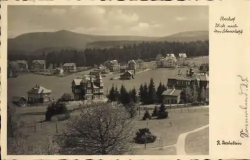 Ak Oberhof im Thüringer Wald, Gesamtansicht, Hotel Wünscher, Schneekopf