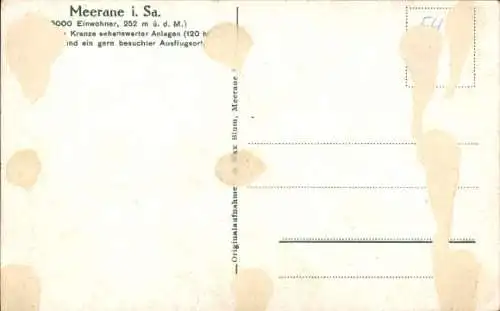 Ak Meerane, Gondeln und Schwäne auf dem Gondelteich