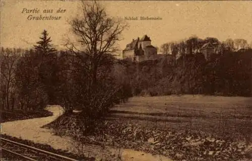 Ak Bieberstein Reinsberg in Sachsen, Schloss Bieberstein, Grabentour