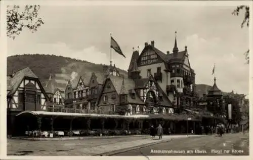 Ak Assmannshausen Rüdesheim am Rhein, Hotel zur Krone