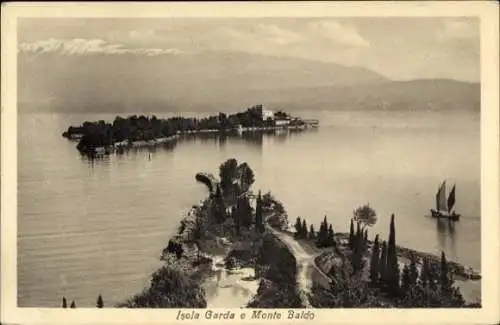 Ak Isola del Garda Isola di Garda Lombardia, Panorama, Monte Baldo
