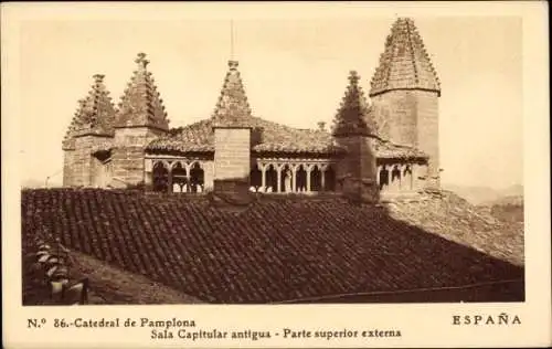 Ak Pamplona Navarra, Kathedrale, Sala Capitular antigua, Parte superior externa
