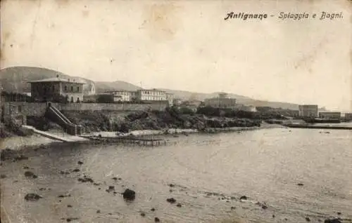 Ak Antignano Livorno Toscana, Strand und Bäder