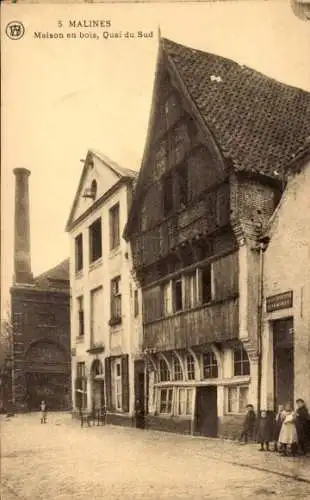 Ak Mechelen Flandern Antwerpen, Holzhaus, Quai du Sud