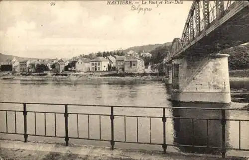 Ak Hastière Wallonia Namur, Pont und darüber hinaus