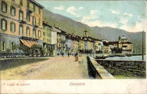 Ak Cannobio Lago Maggiore Piemonte, Straßenpartie