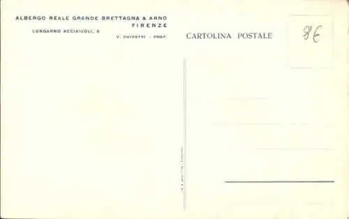 Ak Firenze Florenz Toscana, Albergo Reale Grande Brettagna und Arno, Flur