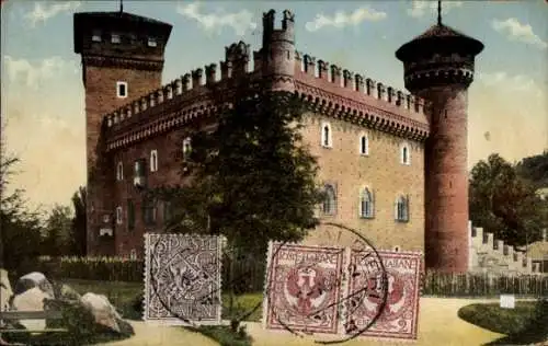 Ak Torino Turin Piemonte, Castello Medioevale