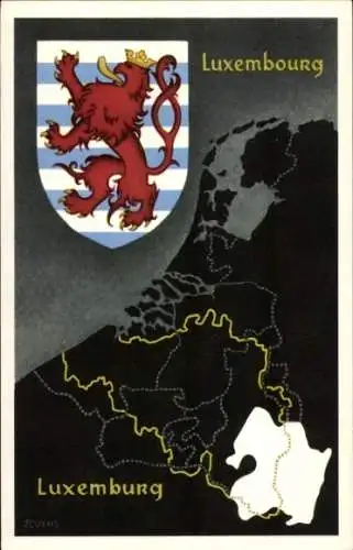 Wappen Landkarten Ak Wallonien Luxemburg, Le Peuple Belge Album II Serie 23 No. 115