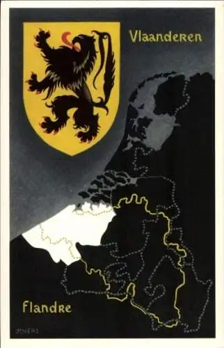 Wappen Landkarten Ak Flandern Belgien, Le Peuple Belge Album II Serie 23 No. 113
