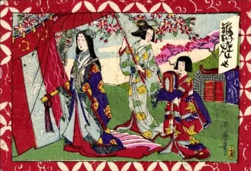 Künstler Ak Isetatsu, Japanerinnen in Kimonos