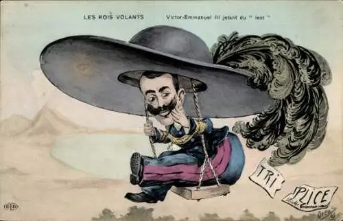 Künstler Ak Rois Volants, Victor Emmanuel III, Triplice