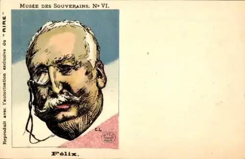 Ak Französischer Politiker Felix Faure, Karikatur