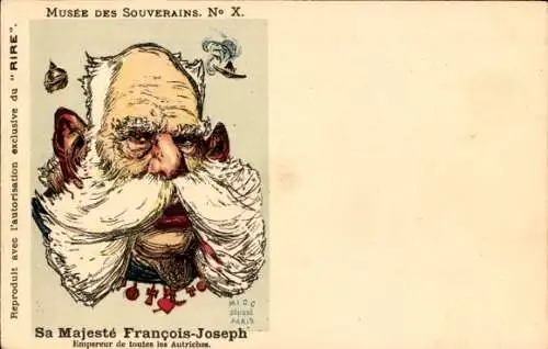 Ak Kaiser Franz Joseph I., Karikatur