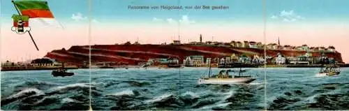 Klapp Ak Nordseeinsel Helgoland, Gesamtansicht, Boote