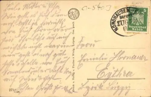 Ak Greußen Thüringen, Kirche und Post