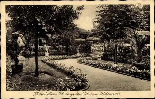 Ak Potsdam in Brandenburg, Gasthaus Klosterkeller, Klostergarten